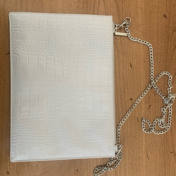 Whistles Matte Croc Embossed Clutch | White - Picture 3 of 3